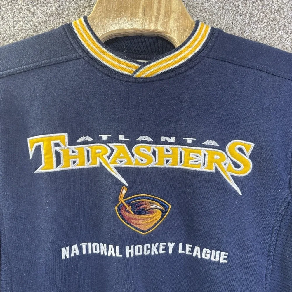 Vintage Atlanta Thrashers Sweatshirt Mens Medium Blue NHL Hockey Lee Sport - Picture 3 of 11